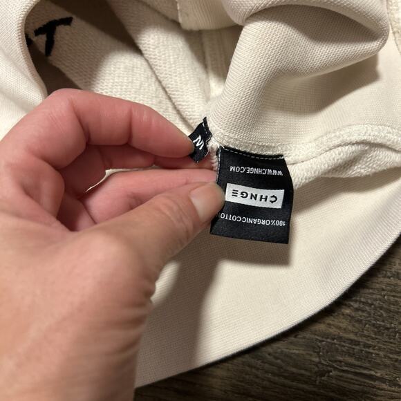 CHNGE Hoodie Mens M Sweatshirt Peace Love Skeleton Embroidered Organic Cotton - Picture 9 of 11